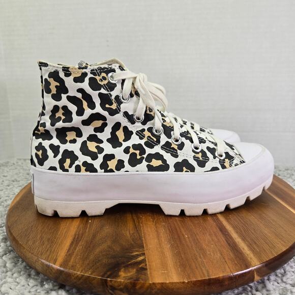 Converse CTAS Lugged Hi Leopard All Star Y2K Platform Casual Sneakers Womens 8 - Picture 3 of 13